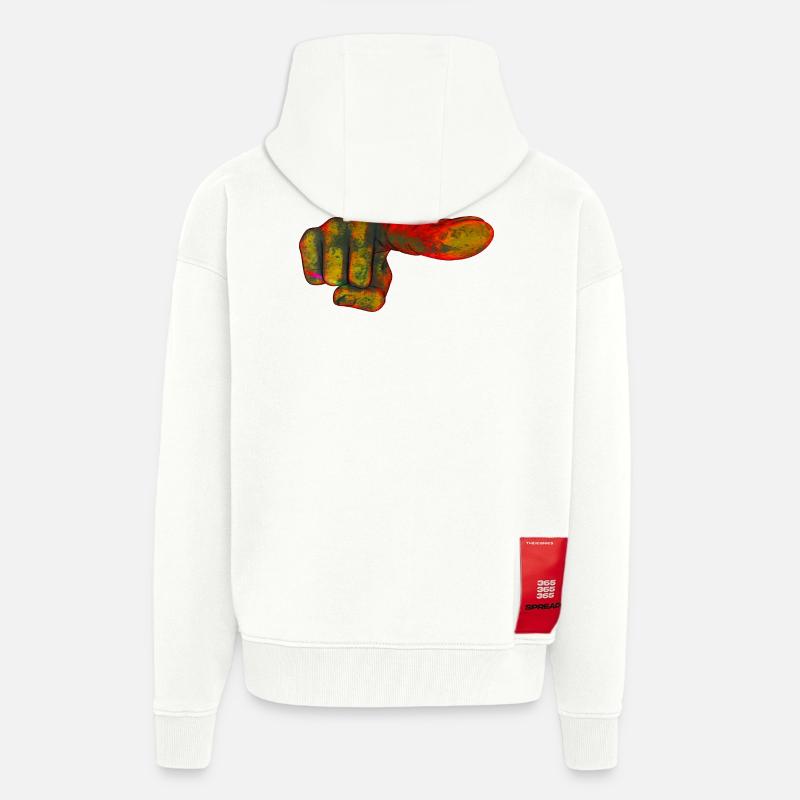 Farbexplosion Zeigefinger - Zip Hoodie - made by SPREAD - OFF WHITE