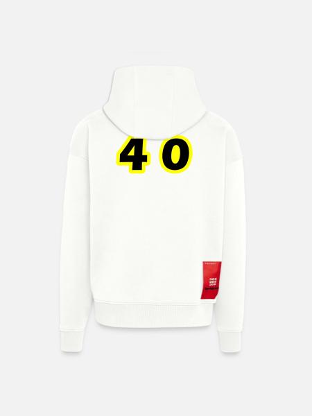 40 Number Symbol - Zip Hoodie - made by SPREAD - OFF WHITE