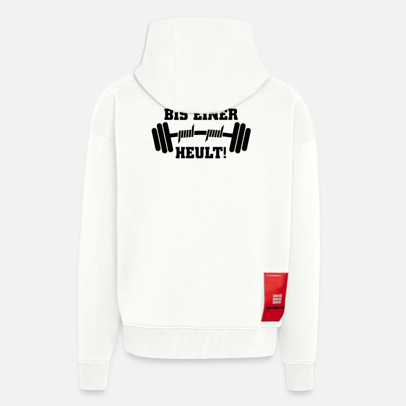 Bis einer heult Hantel - Zip Hoodie - made by SPREAD - OFF WHITE