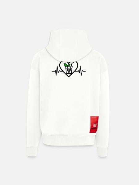 Mojito Heart Cocktail Mint Glass Summer - Zip Hoodie - made by SPREAD - OFF WHITE