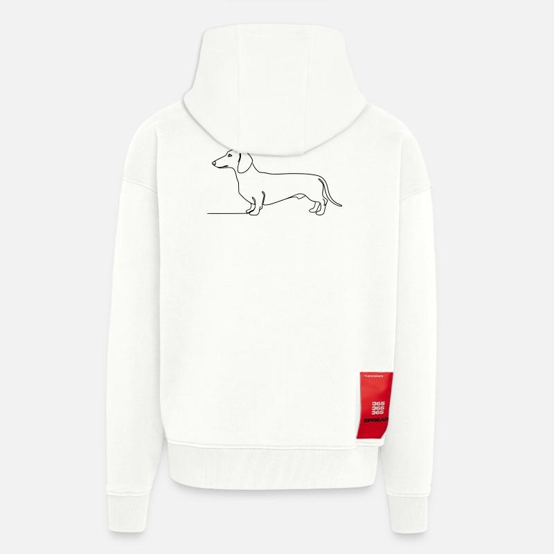 Dackel Teckel One Line Art - Zip Hoodie - made by SPREAD - OFF WHITE