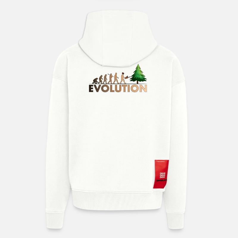 Kettensägen Evolution Farbe - Zip Hoodie - made by SPREAD - OFF WHITE