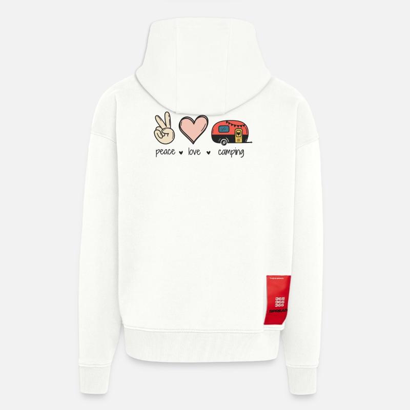 Frieden Liebe Camping - Zip Hoodie - made by SPREAD - OFF WHITE