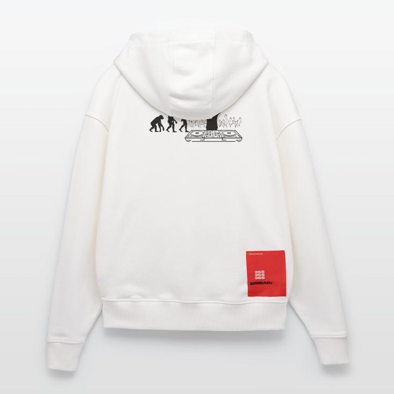 Évolution vers DJ Humor Fun Veste à capuche bio épaisse oversize fabriqué en UE