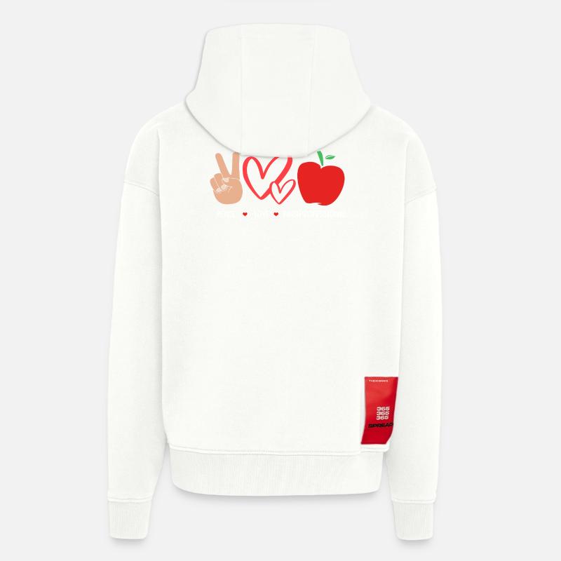 Lærerassistent Paraprofessionel Paraeducator - Heavyweight oversized organic hættejakke made in EU - OFF WHITE