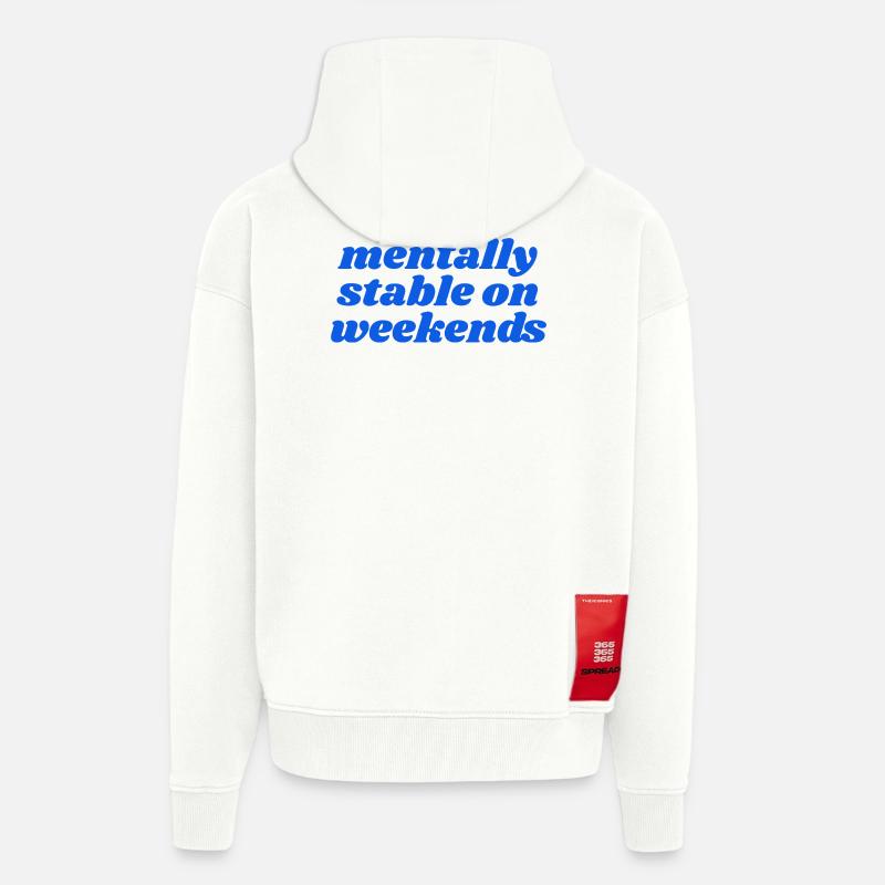 mentalement stable le week-end - Veste à capuche bio épaisse oversize fabriqué en UE - OFF WHITE