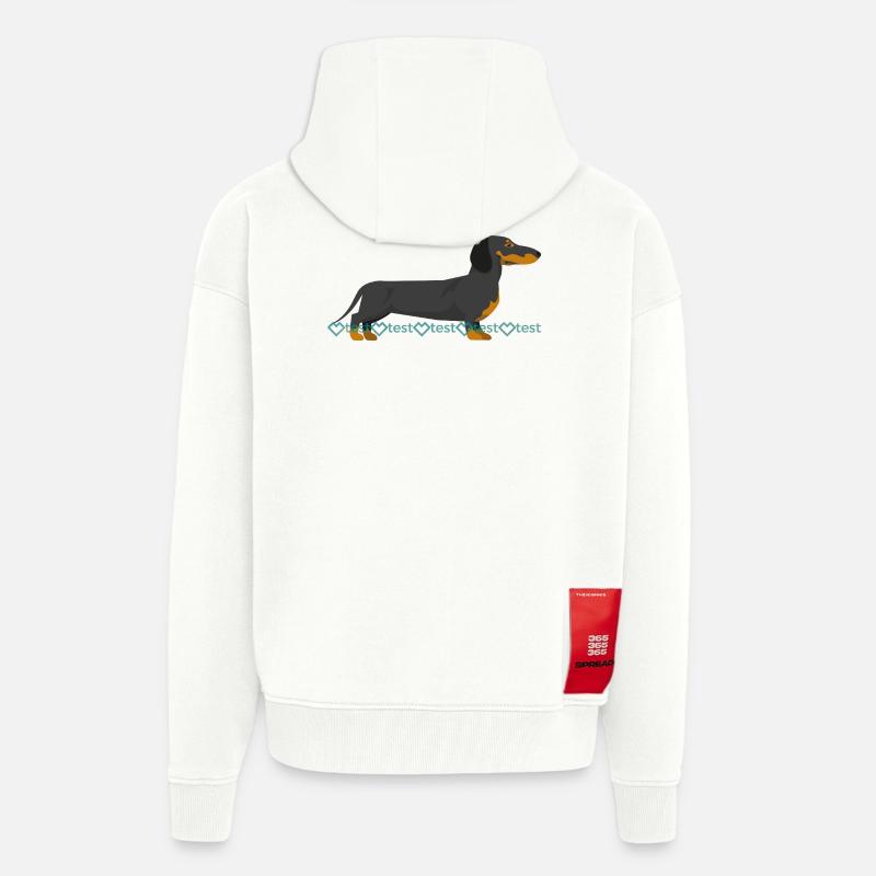 Image du teckel - Veste à capuche bio épaisse oversize fabriqué en UE - OFF WHITE