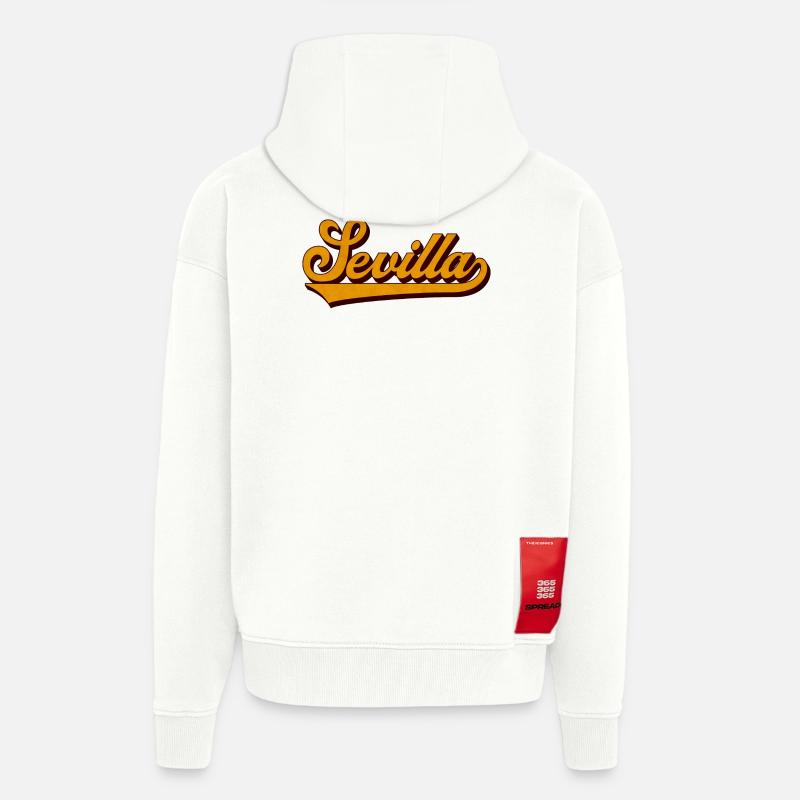 Sevilla Retro Script Gelb - Zip Hoodie - made by SPREAD - OFF WHITE