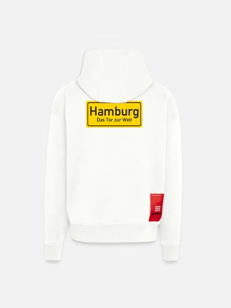 Hamburg place name sign Germany - Zip Hoodie - made by SPREAD - OFF WHITE