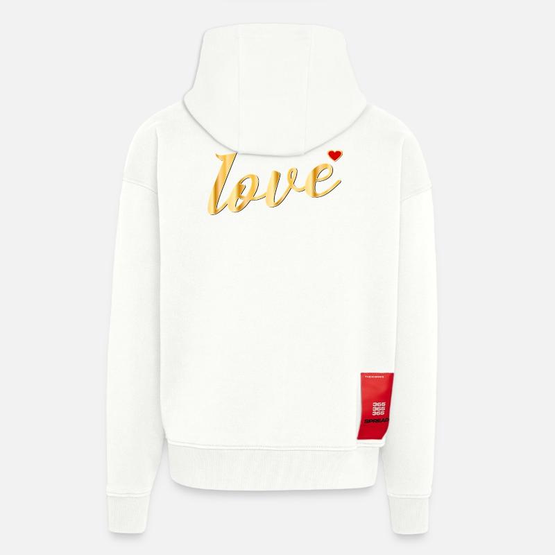 LIEBE HERZ BOTSCHAFT - Zip Hoodie - made by SPREAD - OFF WHITE