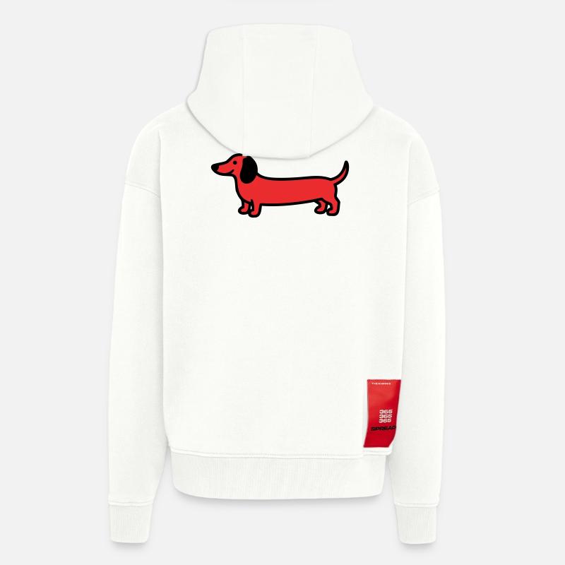 Jagdhund Dackel Profil Vektor - Zip Hoodie - made by SPREAD - OFF WHITE