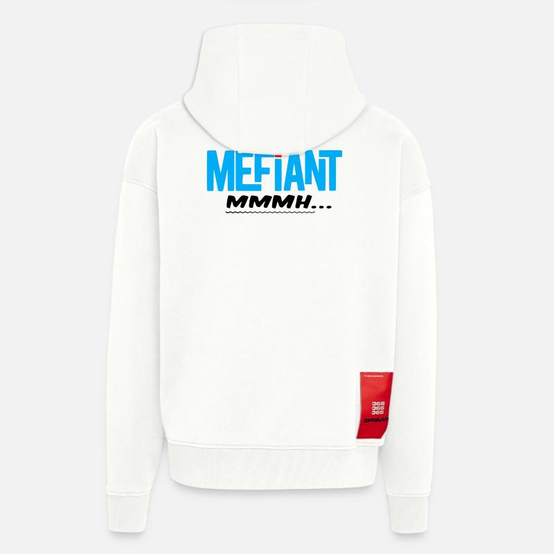 Méfiant - Veste à capuche bio épaisse oversize fabriqué en UE - OFF WHITE