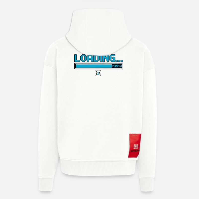 Pixel-Ladebar mit Sanduhr - Zip Hoodie - made by SPREAD - OFF WHITE