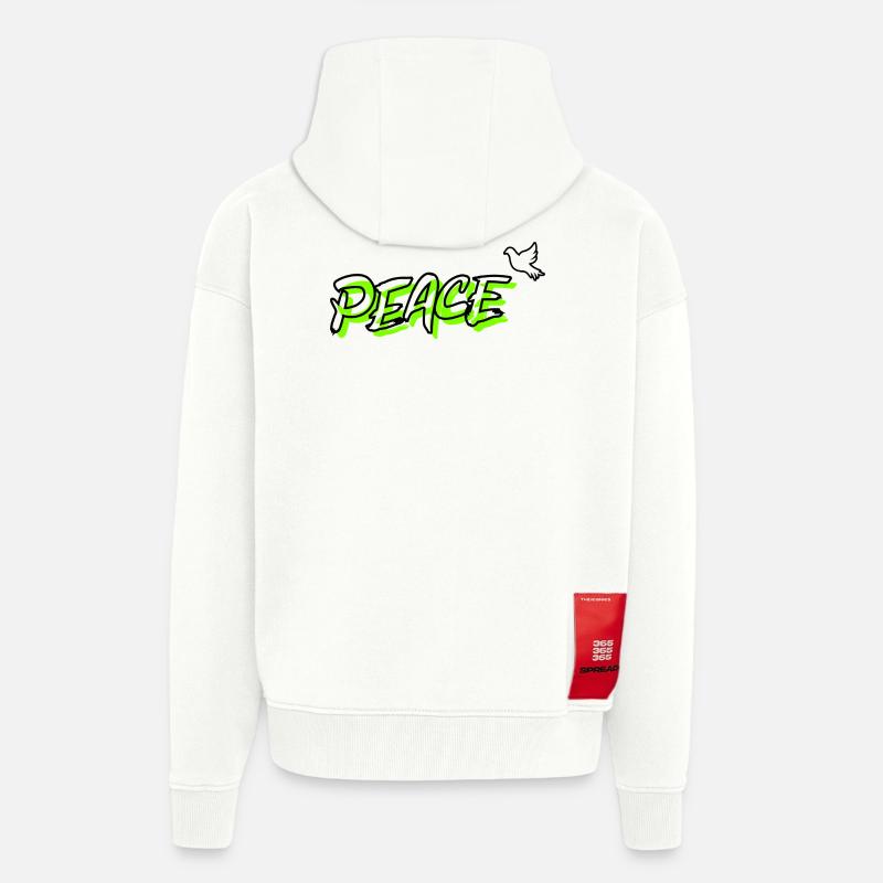 Friede Peace Friedenstaube - Zip Hoodie - made by SPREAD - OFF WHITE