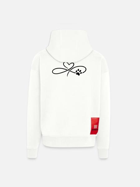 Infinity Heart with Paw Dog Cat - Zip Hoodie - made by SPREAD - OFF WHITE