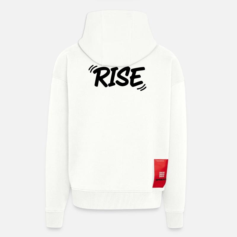 MONTÉE | Lettrage graffiti de motivation - Veste à capuche bio épaisse oversize fabriqué en UE - OFF WHITE