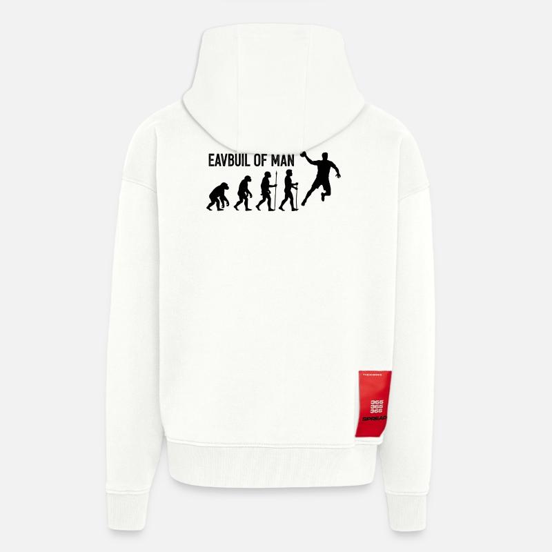 Evolution des Menschen Sprung - Zip Hoodie - made by SPREAD - OFF WHITE