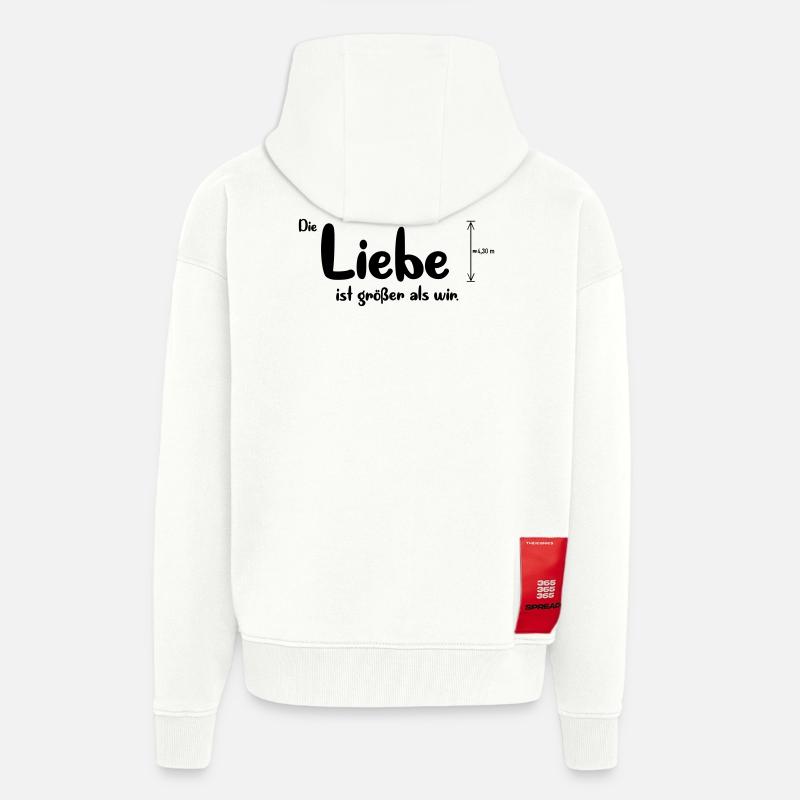 Liebe ist größer - Zip Hoodie - made by SPREAD - OFF WHITE