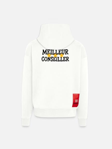 Meilleur Conseiller - Veste à capuche bio épaisse oversize fabriqué en UE - OFF WHITE