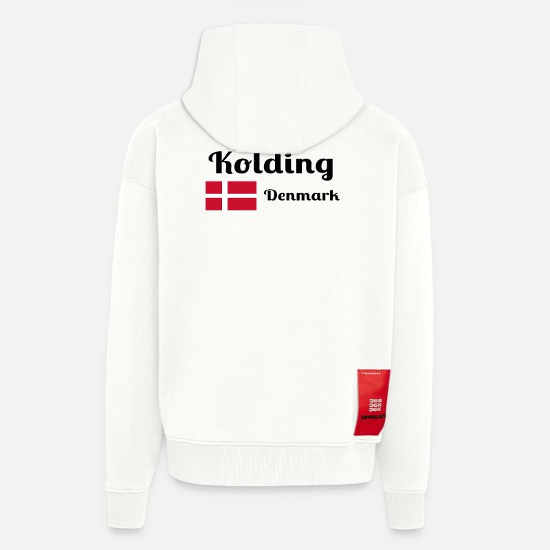 Kolding Danemark - Imprimés élégants - Veste à capuche bio épaisse oversize fabriqué en UE - OFF WHITE