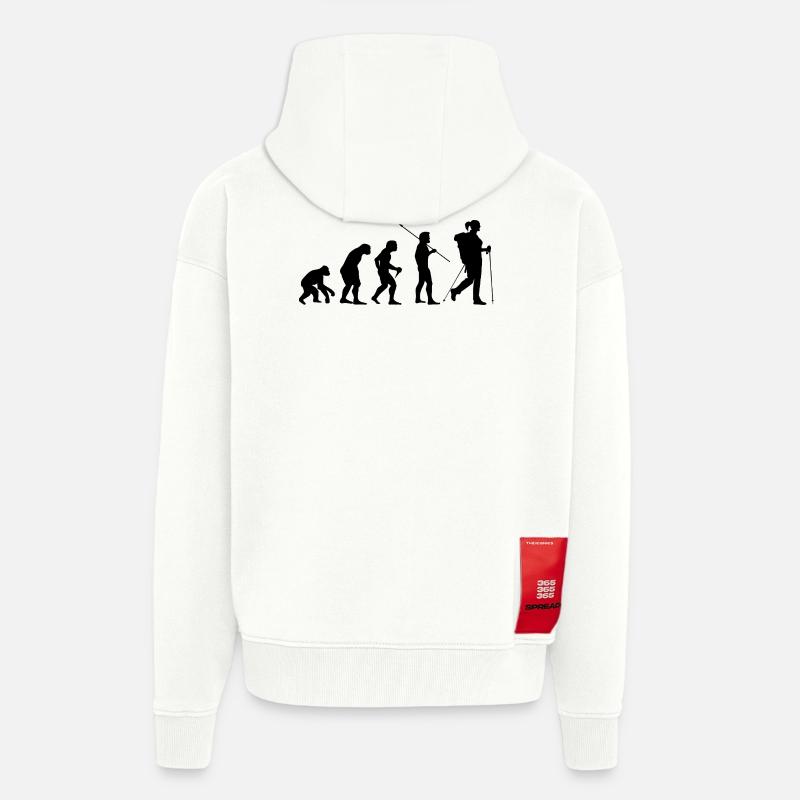 Femme randonneuse Evolution - Veste à capuche bio épaisse oversize fabriqué en UE - OFF WHITE