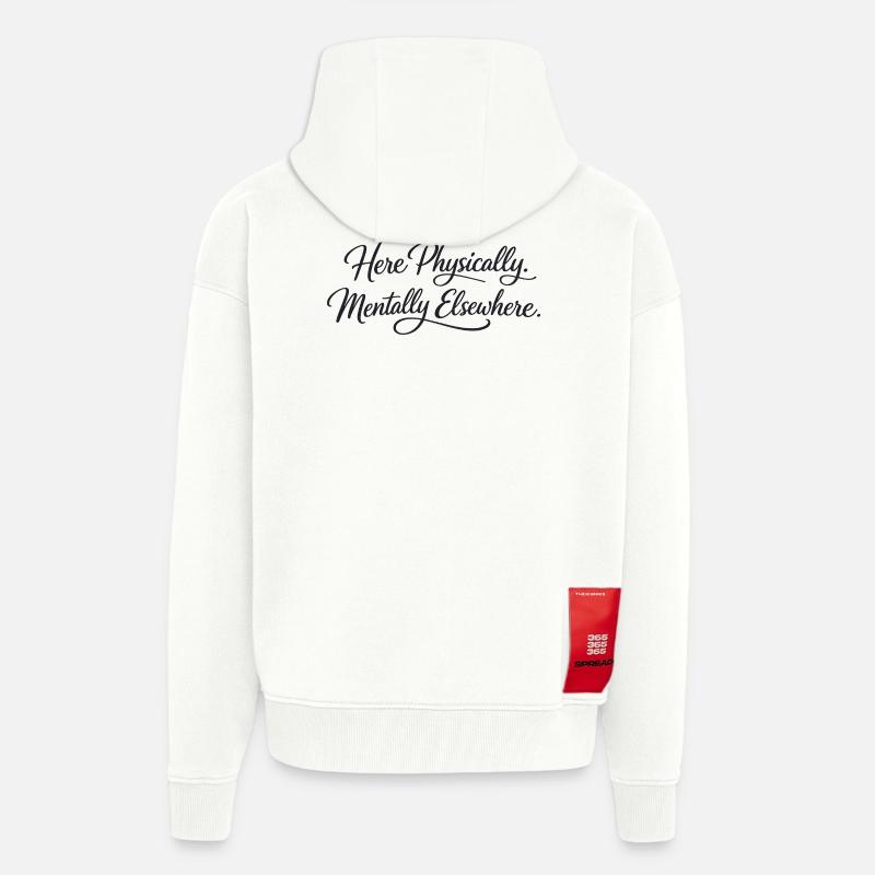 Sarcasm here, physical, mental, funny elsewhere - Zip Hoodie - made by SPREAD - OFF WHITE