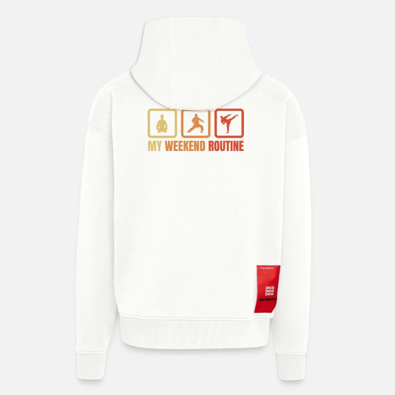 Routine du week-end de karateka - Veste à capuche bio épaisse oversize fabriqué en UE - OFF WHITE