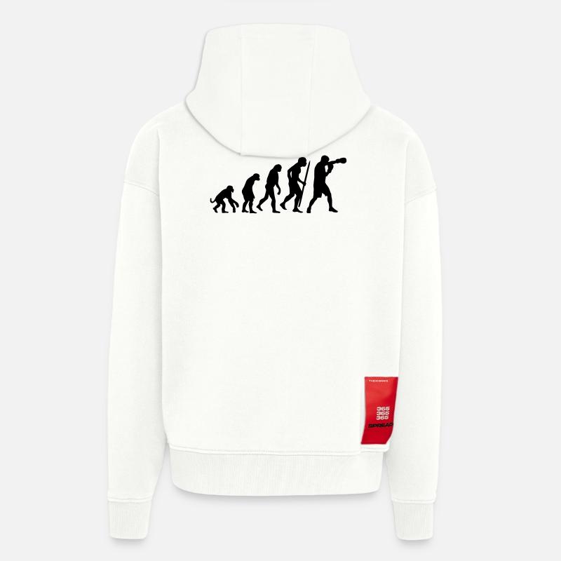 Evolution de la boxe - Veste à capuche bio épaisse oversize fabriqué en UE - OFF WHITE