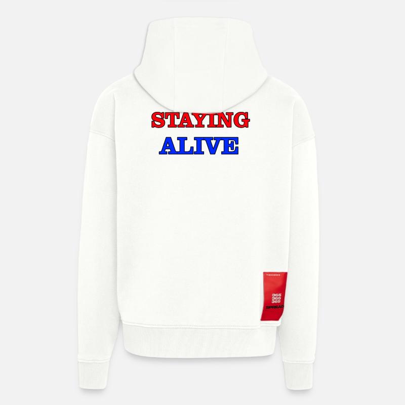 Staying Alive - Zip Hoodie - made by SPREAD - OFF WHITE
