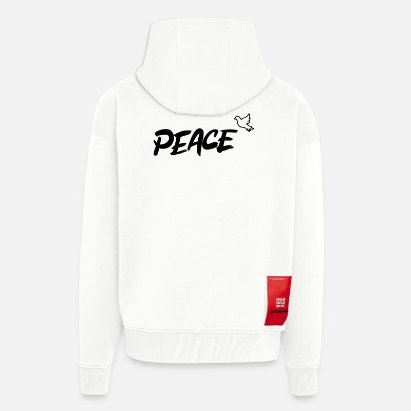 Friede Peace Friedenstaube - Zip Hoodie - made by SPREAD - OFF WHITE