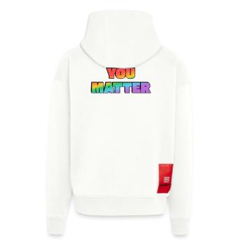Dégradé arc-en-ciel You Matter - Veste à capuche bio épaisse oversize fabriqué en UE - OFF WHITE - Dos
