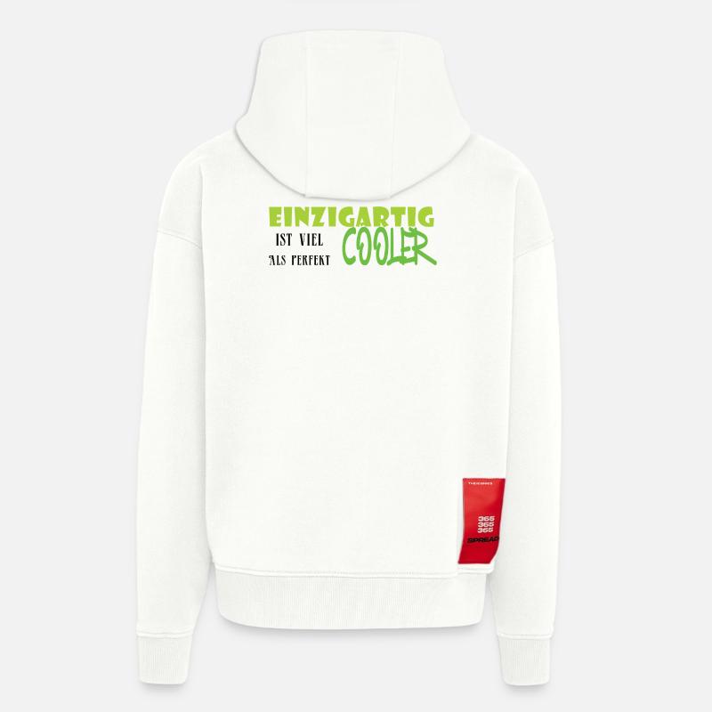 Graffiti exceptionnellement cool - Veste à capuche bio épaisse oversize fabriqué en UE - OFF WHITE