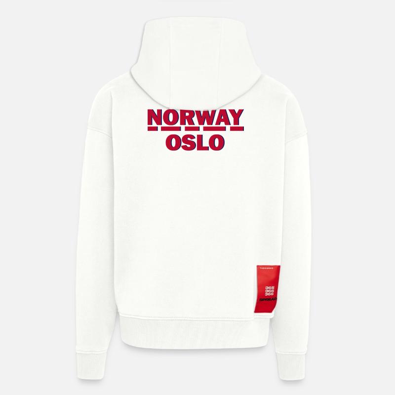 Oslo Retro Blockbuchstaben - Zip Hoodie - made by SPREAD - OFF WHITE