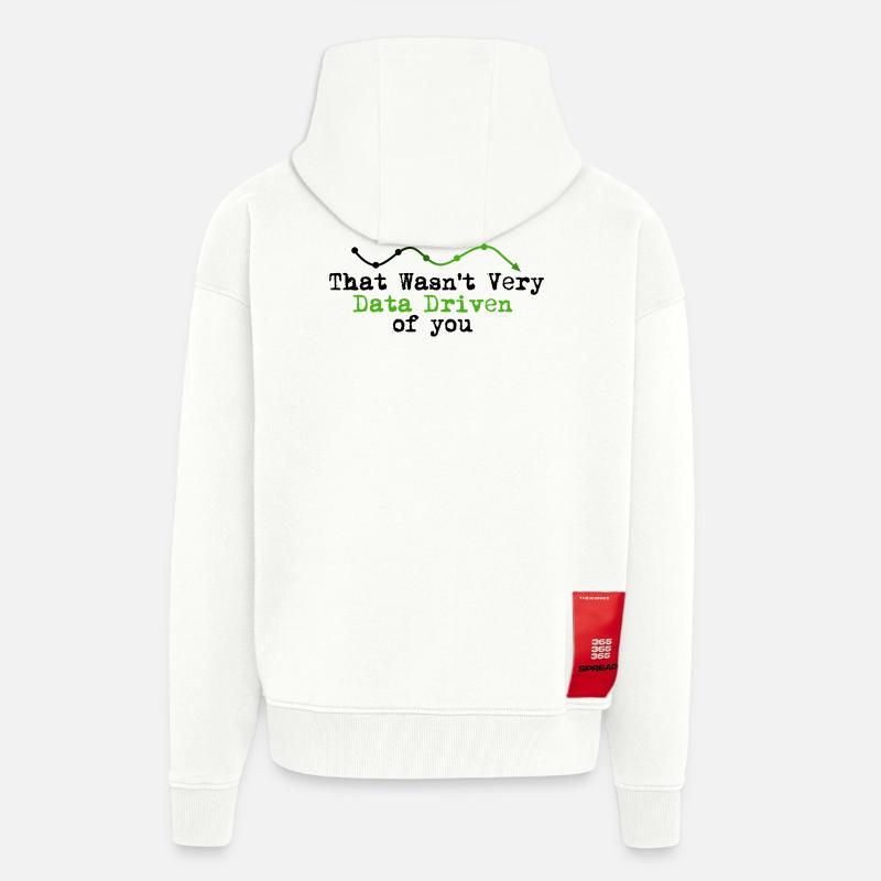 Data Driven Graphline Logo - Zip Hoodie - made by SPREAD - OFF WHITE