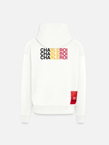 CHARLEROI Belgium Belgium Flag - Zip Hoodie - made by SPREAD - OFF WHITE