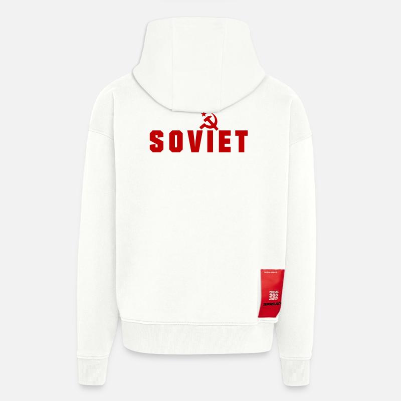Soviétique - Russie - Veste à capuche bio épaisse oversize fabriqué en UE - OFF WHITE