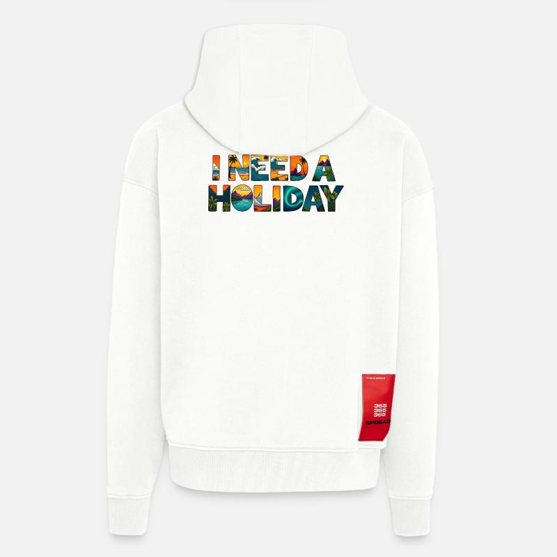 ICH BRAUCHE URLAUB - Zip Hoodie - made by SPREAD - OFF WHITE