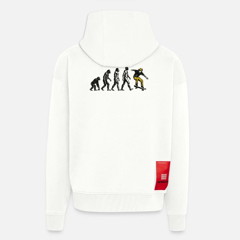 Evolution Skateboarder – Grunge Skate Design - Zip Hoodie - made by SPREAD - OFF WHITE
