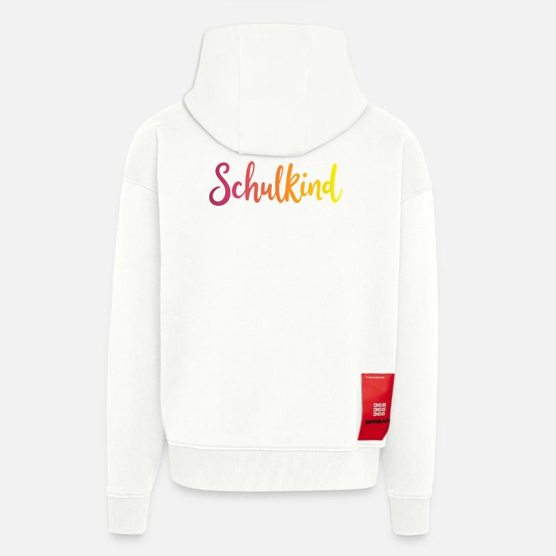 Schulkind Farbverlauf Rot-Gelb - Gradient Script - Zip Hoodie - made by SPREAD - OFF WHITE