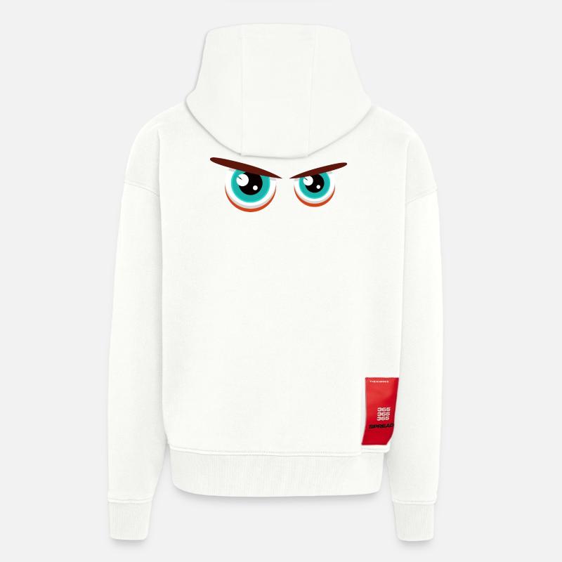 Intensive Blickblicke mit angespannter Mimik - Zip Hoodie - made by SPREAD - OFF WHITE