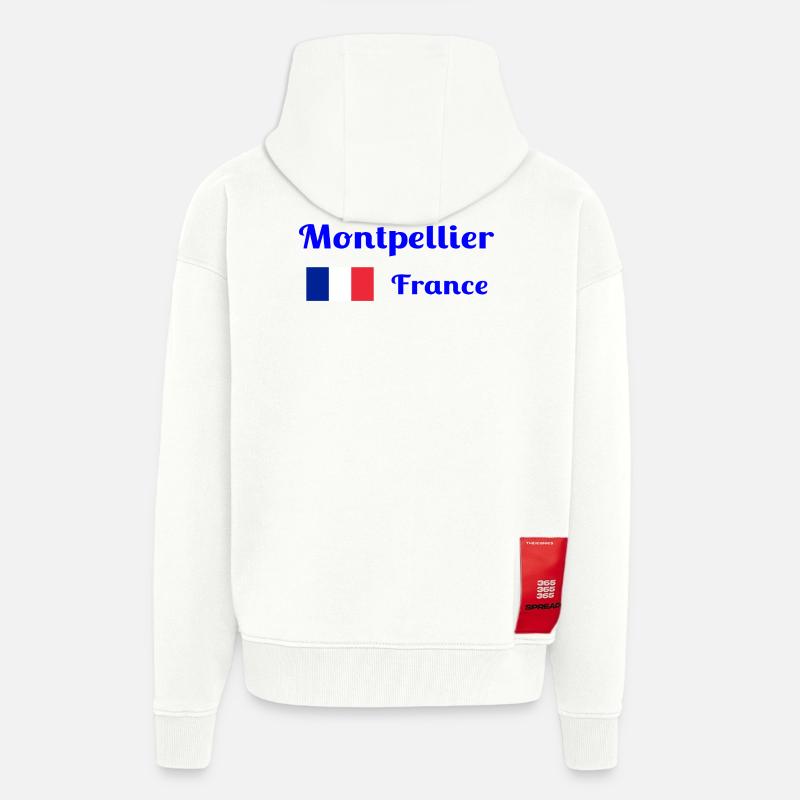 Montpellier, Frankreich - Stilvolle Drucke - Zip Hoodie - made by SPREAD - OFF WHITE