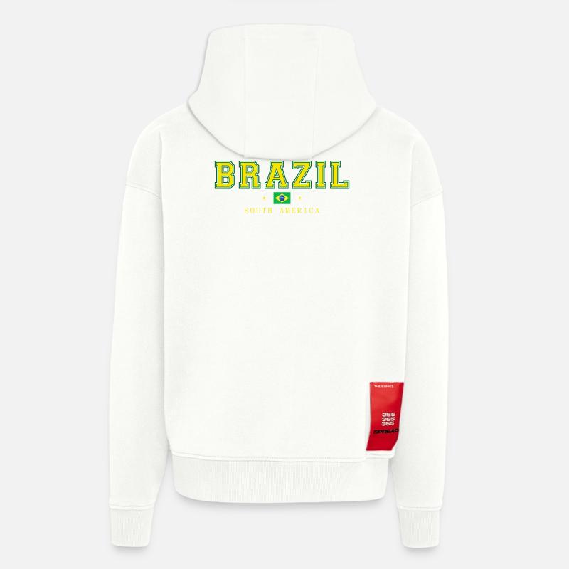 Brésil - Veste à capuche bio épaisse oversize fabriqué en UE - OFF WHITE
