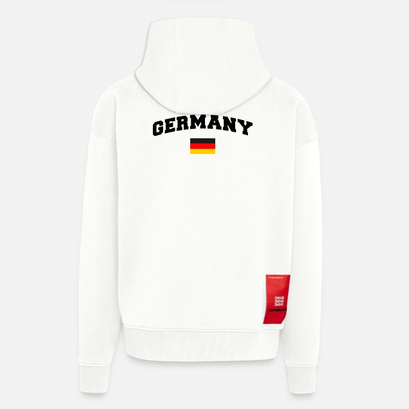 Drapeau allemand - Veste à capuche bio épaisse oversize fabriqué en UE - OFF WHITE