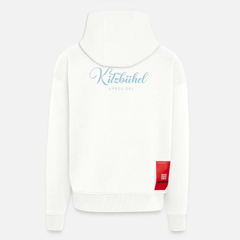 KITZBÜHEL Apres-Ski Austria Österreich - Veste à capuche bio épaisse oversize fabriqué en UE - OFF WHITE