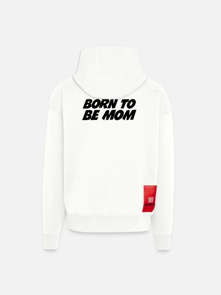 Née pour être Maman - Veste à capuche bio épaisse oversize fabriqué en UE - OFF WHITE