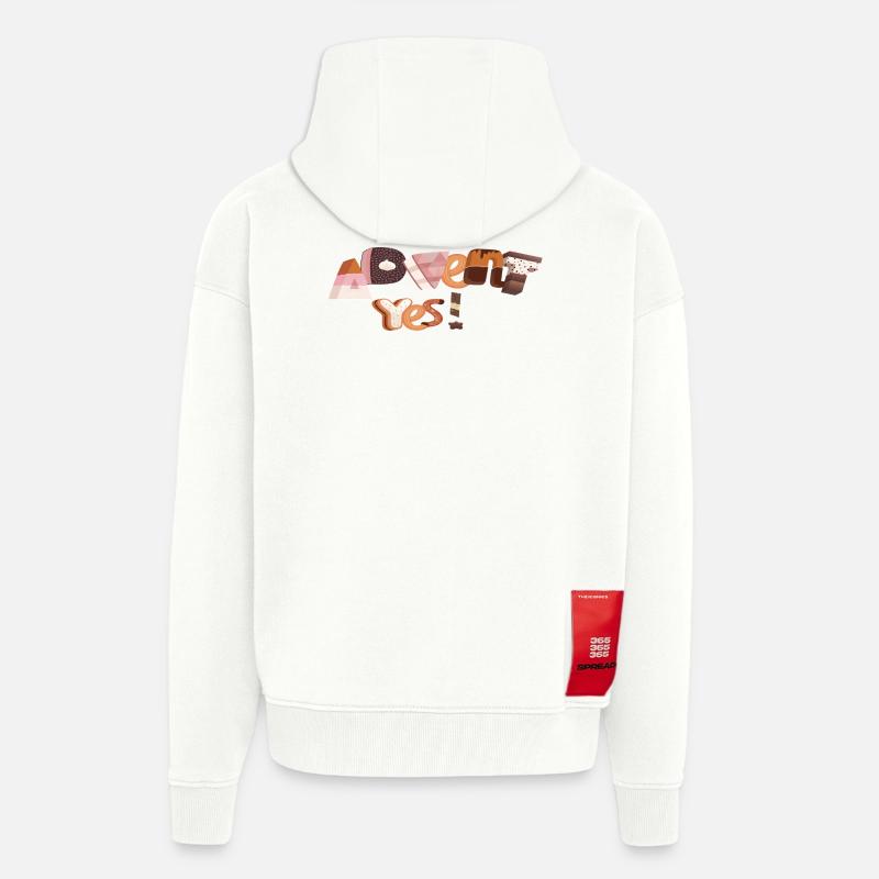 Lettres de l’Avent en sucre - Veste à capuche bio épaisse oversize fabriqué en UE - OFF WHITE