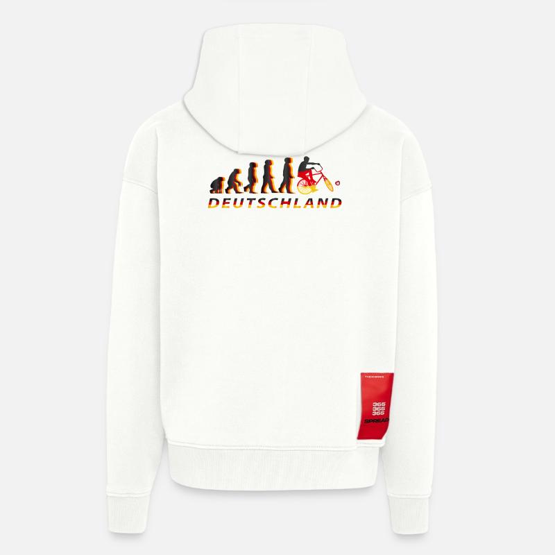 Cyclisme, Cyclball, Cyclisme en salle, Évolution - Veste à capuche bio épaisse oversize fabriqué en UE - OFF WHITE