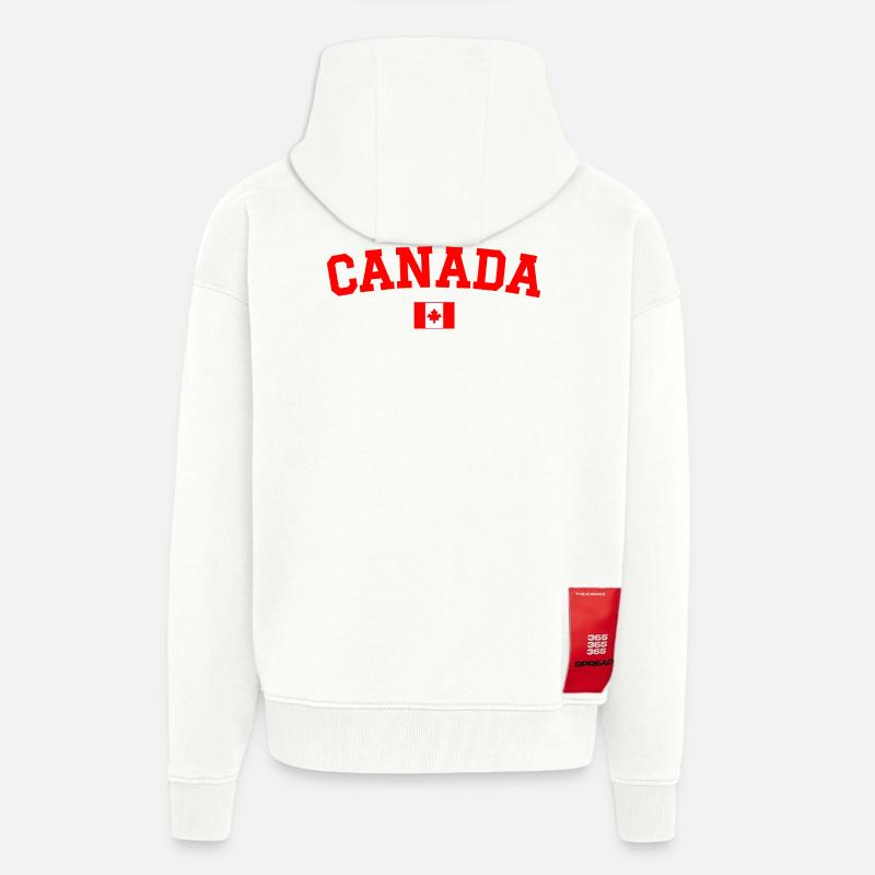 Canada Flag Design Red - Zip Hoodie - made by SPREAD - OFF WHITE