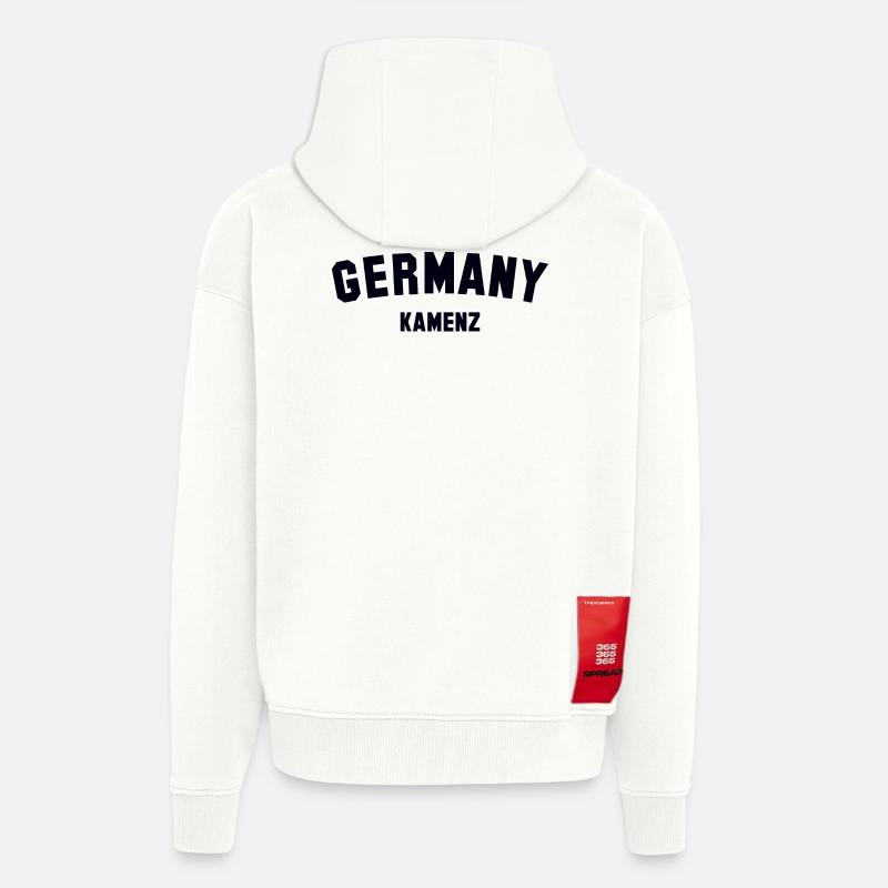 KAMENZ - Veste à capuche bio épaisse oversize fabriqué en UE - OFF WHITE