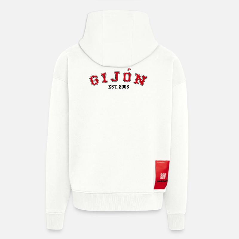 Gijón Fondée en 2006 - Veste à capuche bio épaisse oversize fabriqué en UE - OFF WHITE
